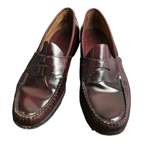 GH Bass & Co Penny Loafers Mens 10 Weejuns Brown Genuine Leather Shoes Slip-On - Picture 1 of 9